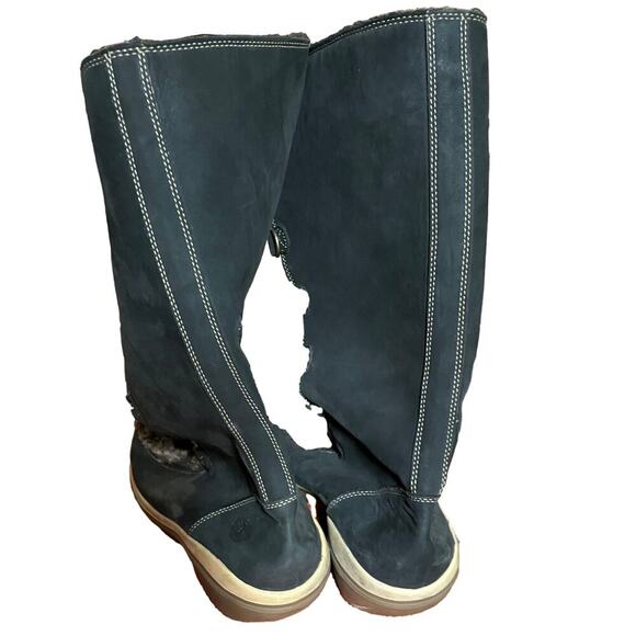 Timberland Kickadilla Faux Fur Nubuck Mid-Calf Lace-Up Boots 7.5 Gray Winter - Picture 10 of 13